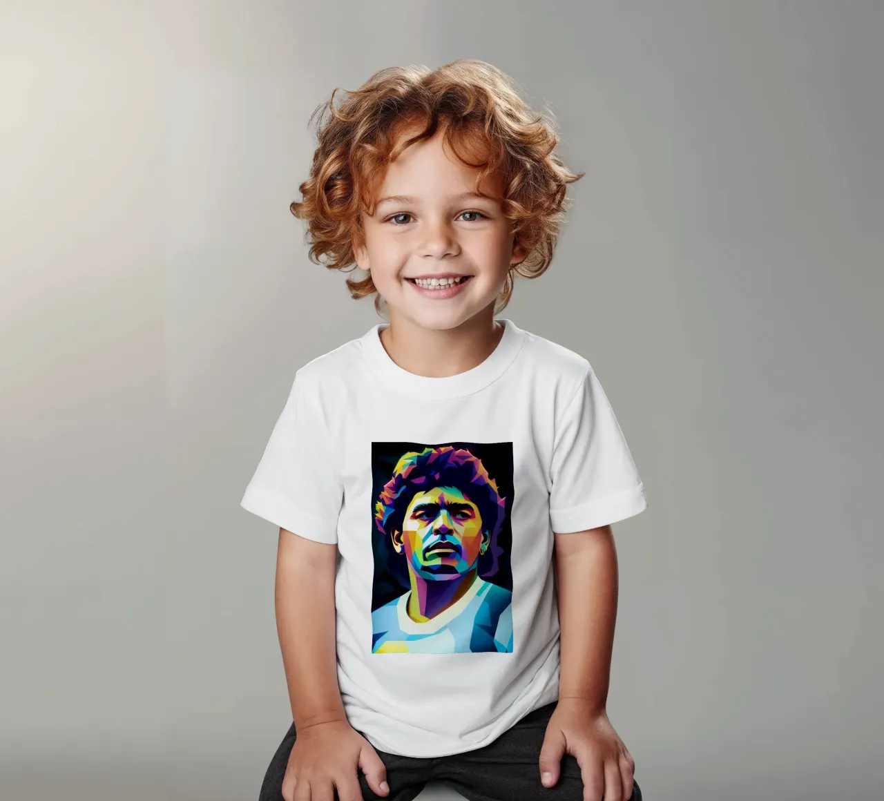 Diego Maradona wpap potrait neon t-shirt enfant de BONANZA