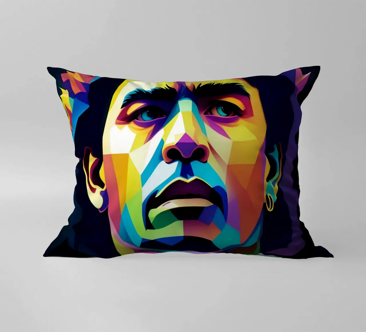 Diego Maradona ritratto wpap al neon cuscino da BONANZA