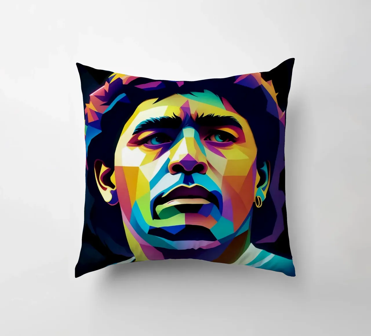 Diego Maradona ritratto wpap al neon cuscino da BONANZA