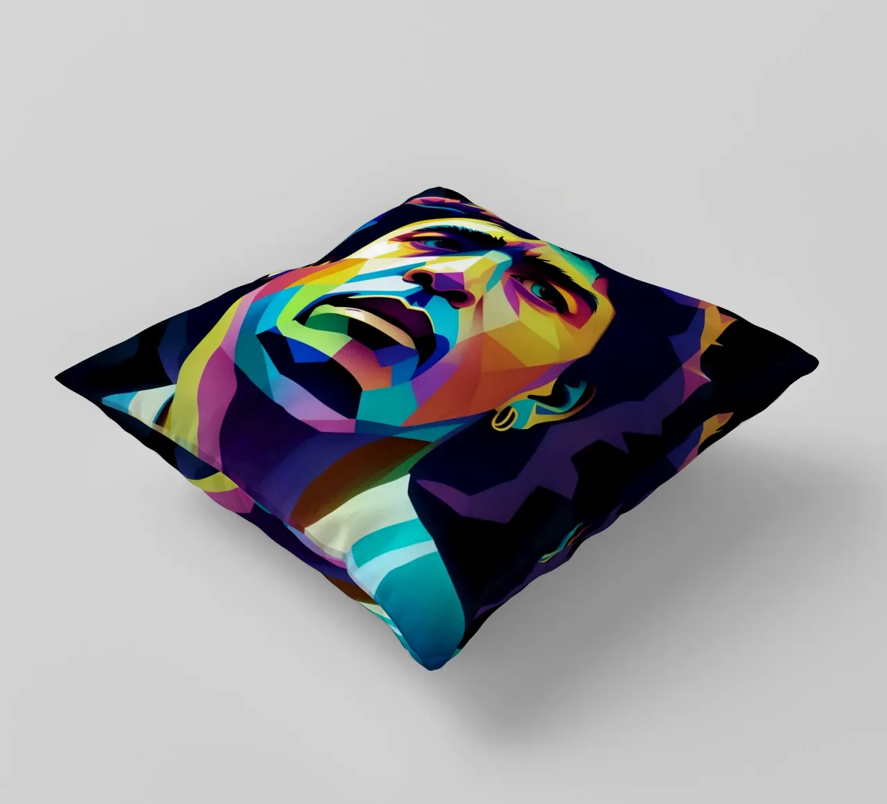 Diego Maradona ritratto wpap al neon cuscino da BONANZA