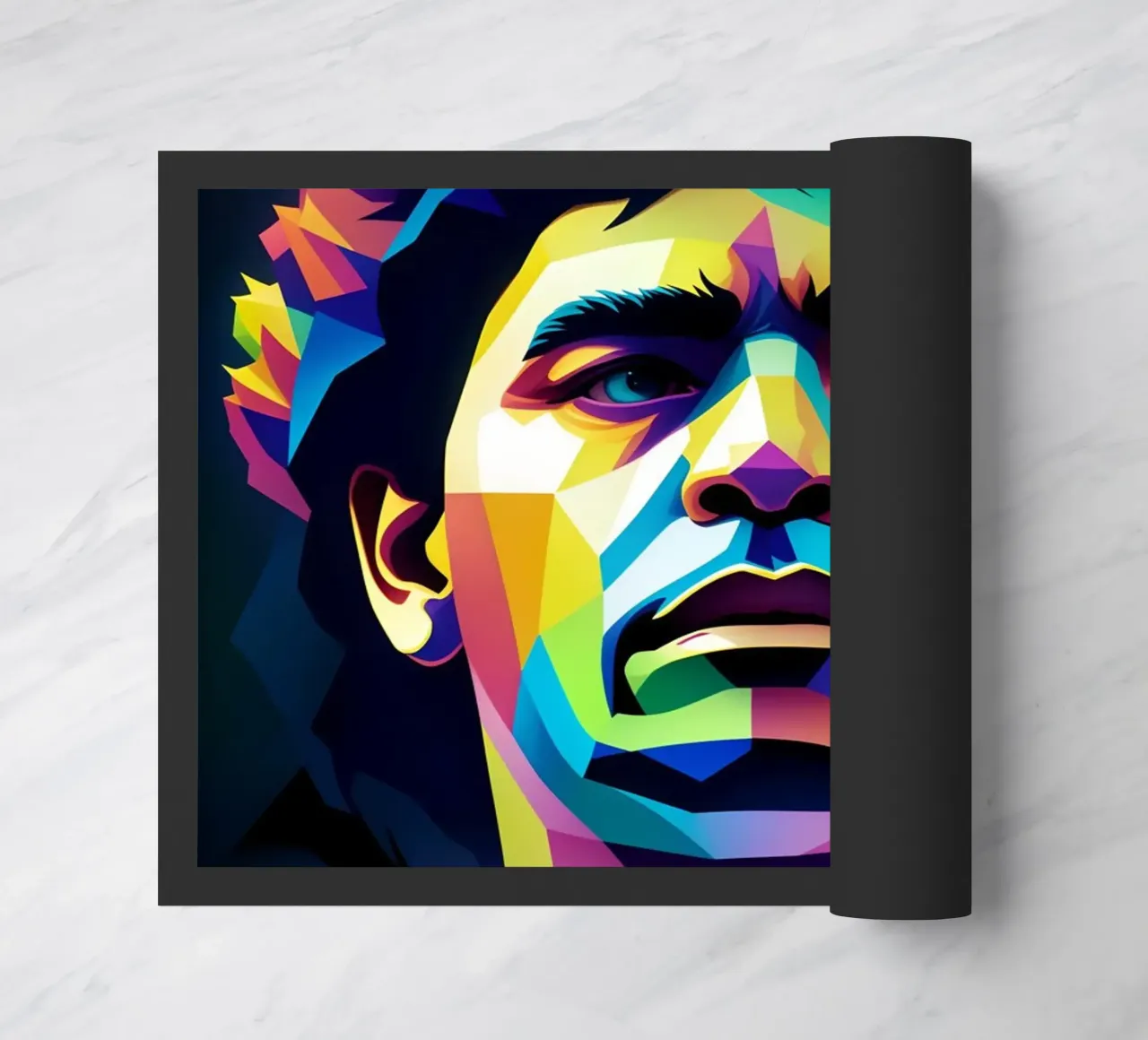 Diego Maradona ritratto wpap al neon zerbino da BONANZA
