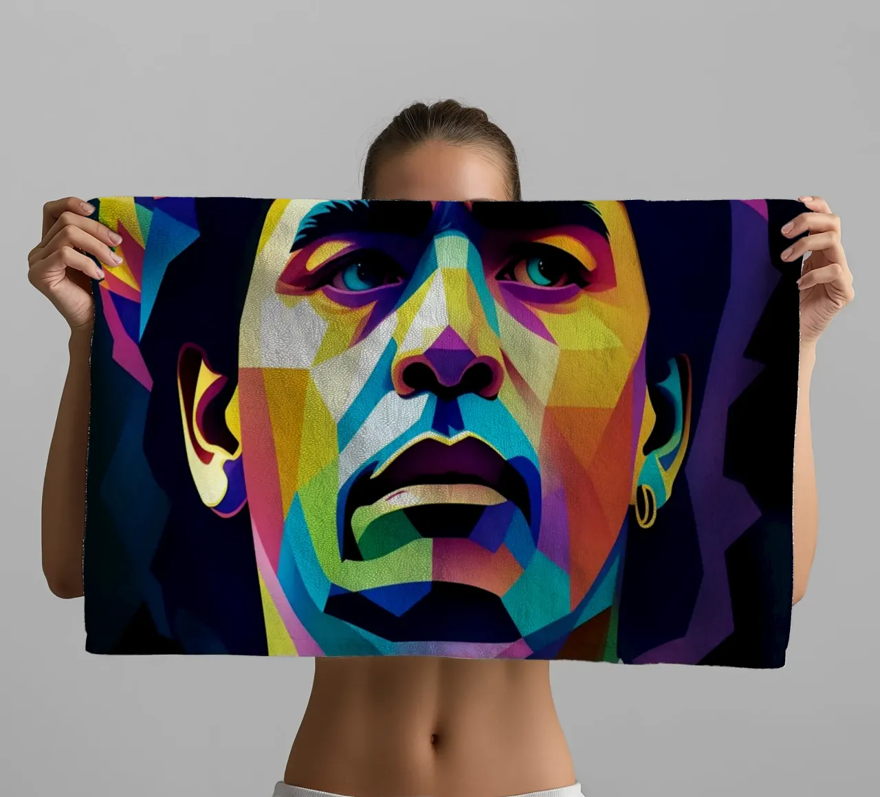 Diego Maradona wpap potrait neon serviette de bain de BONANZA