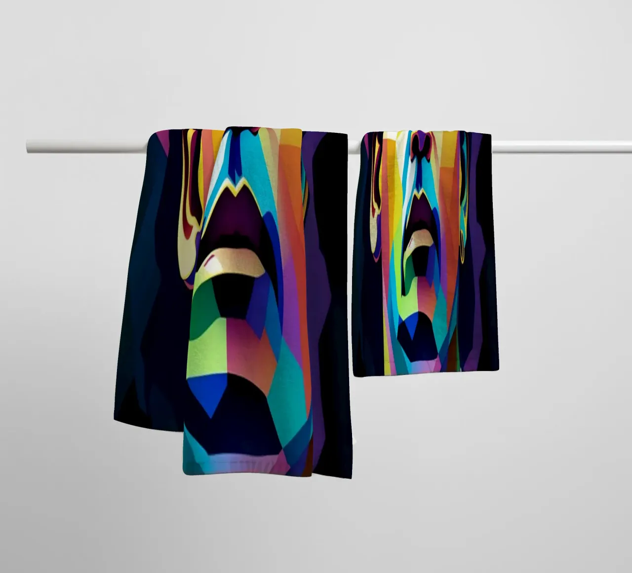 Diego Maradona wpap potrait neon serviette de bain de BONANZA