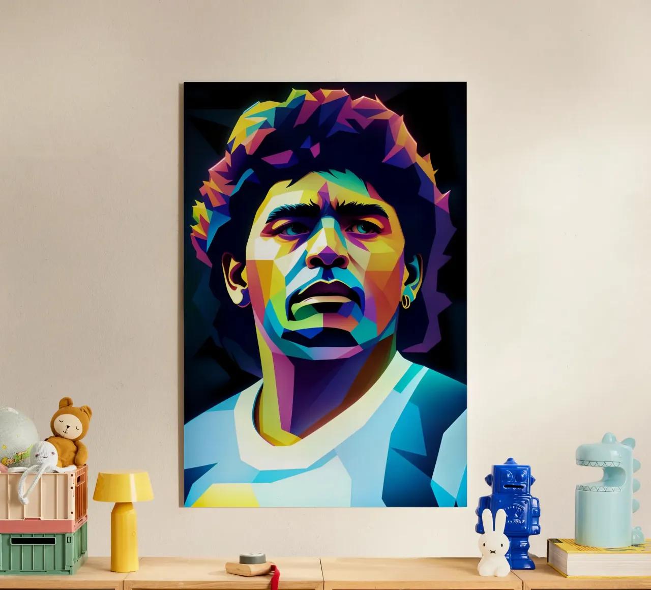 Diego Maradona wpap potrait neon metacrilato de BONANZA