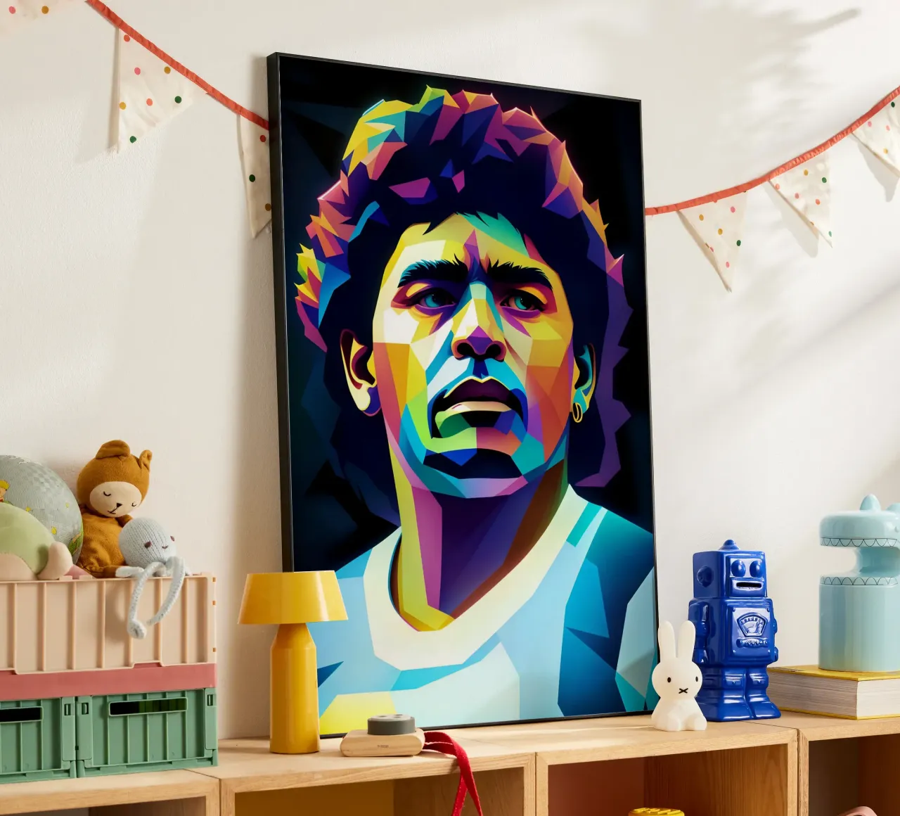 Diego Maradona wpap potrait neon Forex-Platte von BONANZA