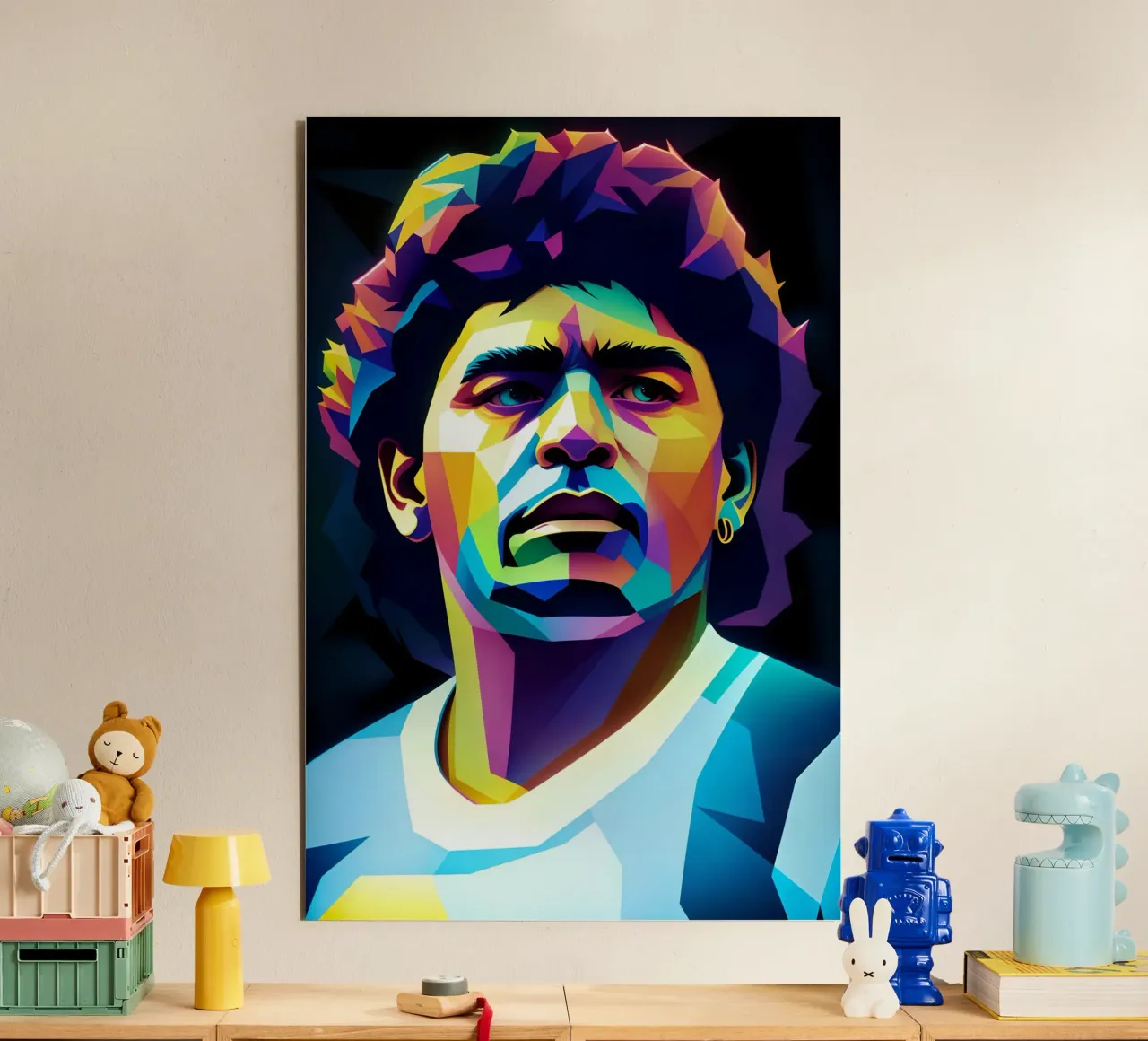 Diego Maradona wpap potrait neon Forex-Platte von BONANZA