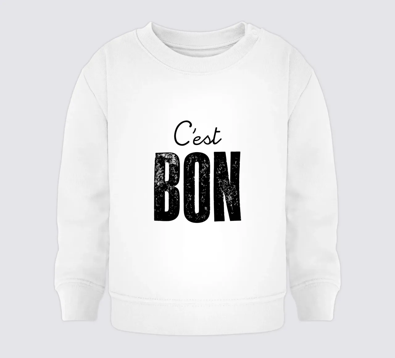 C'est Bon Design tipografico francese in bianco e nero felpa neonato da THE MOTIVATED TYPE