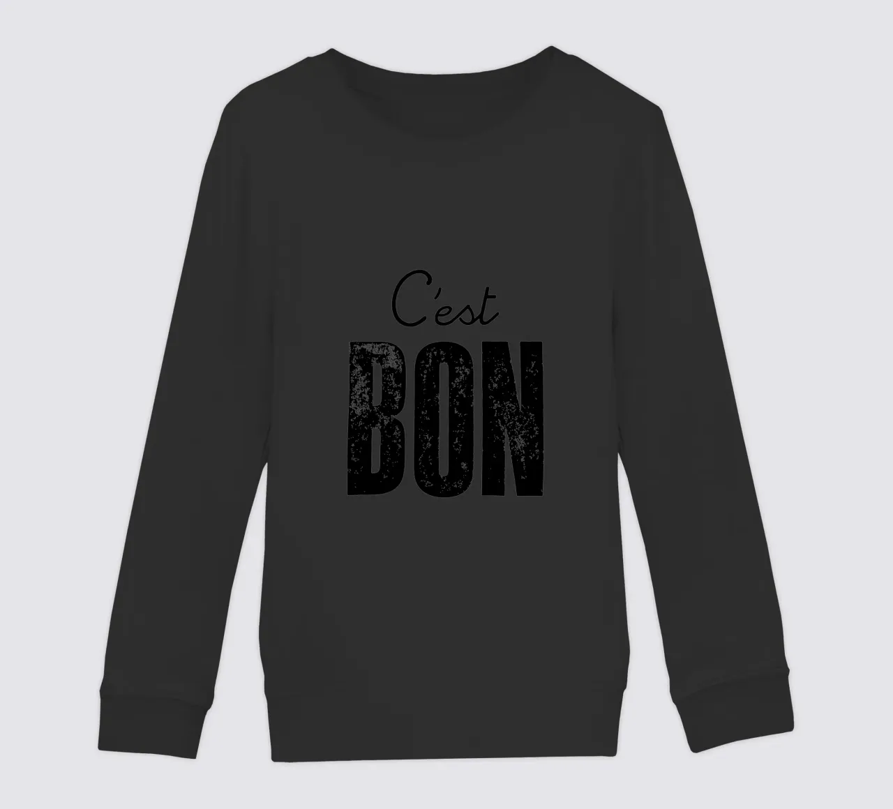 C'est Bon Design tipografico francese in bianco e nero felpa bambino da THE MOTIVATED TYPE