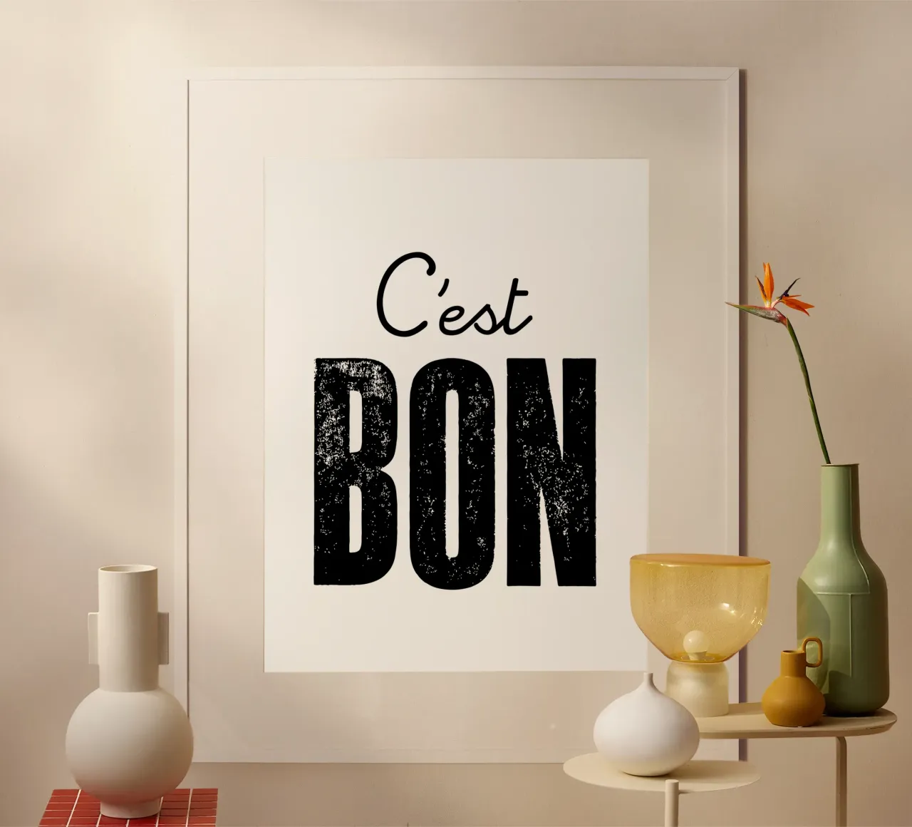 C'est Bon Design tipografico francese in bianco e nero carta hahnemühle da THE MOTIVATED TYPE