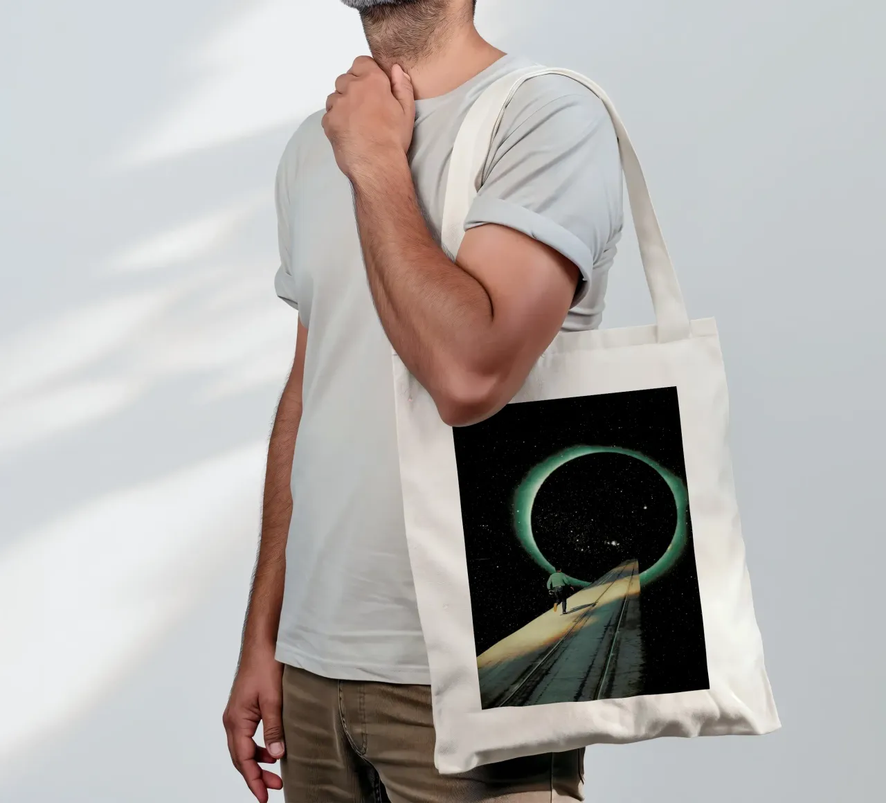 Escaping into the Void tote bag by Frank Moth