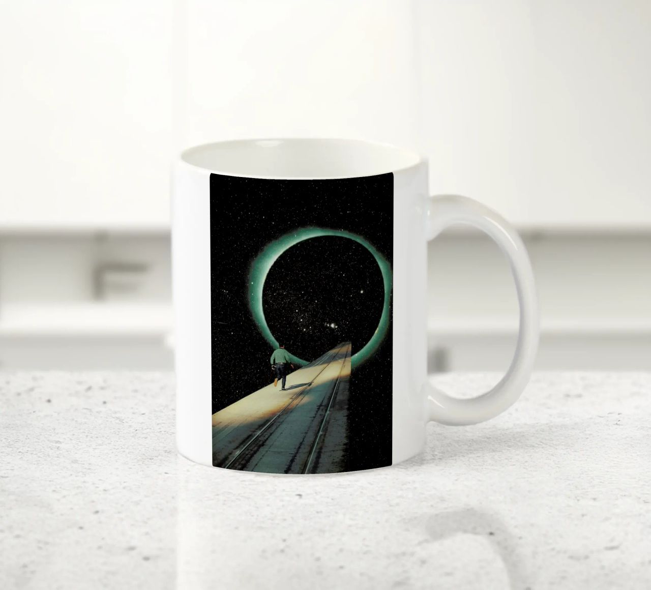 Escaping into the Void tazza in ceramica da Frank Moth