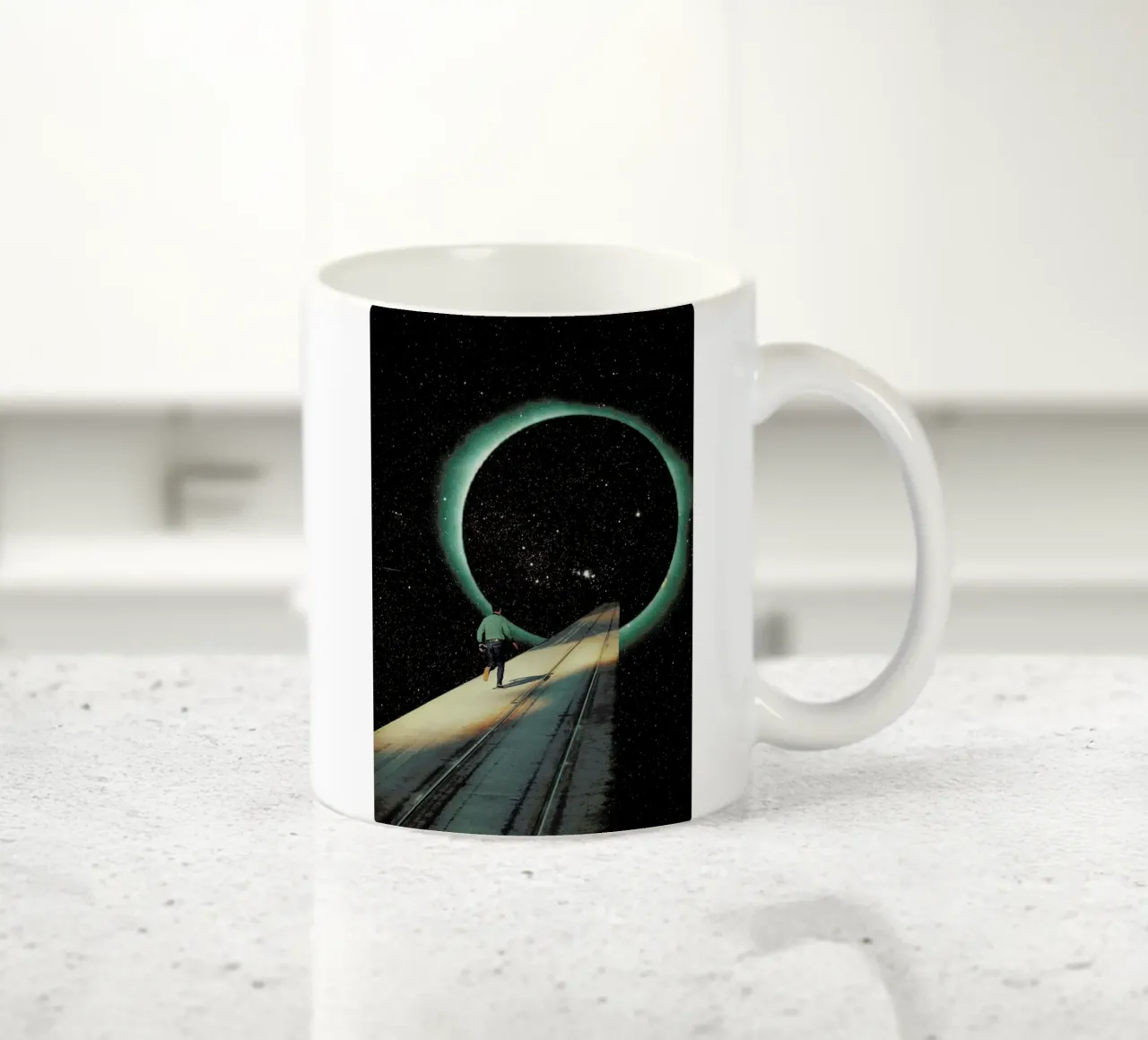 Escaping into the Void tazza in ceramica da Frank Moth