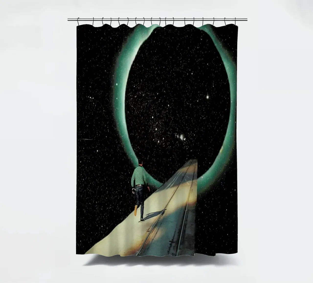 Escaping into the Void Duschvorhang von Frank Moth