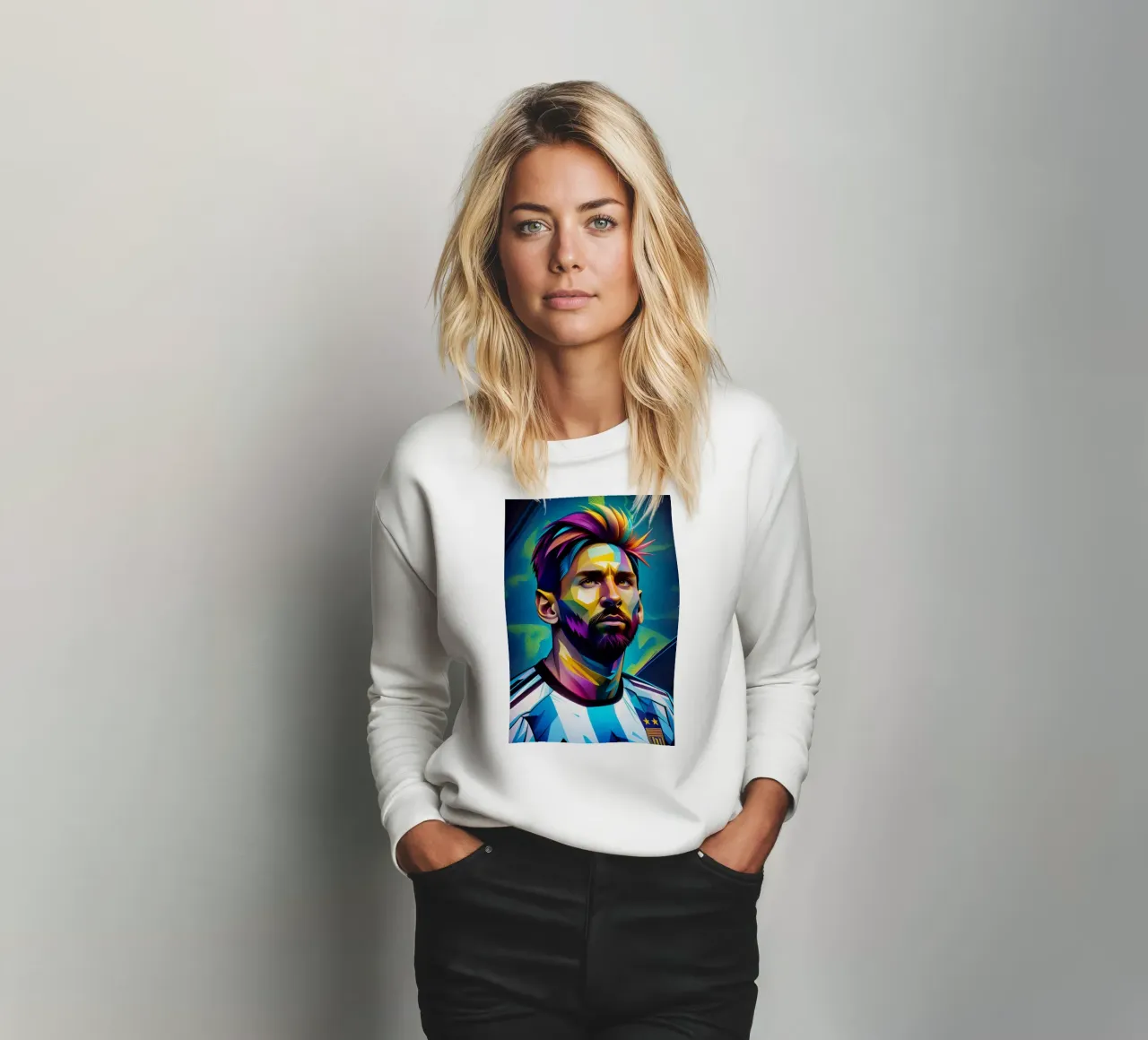 Messi potrait wpap neon felpa da BONANZA