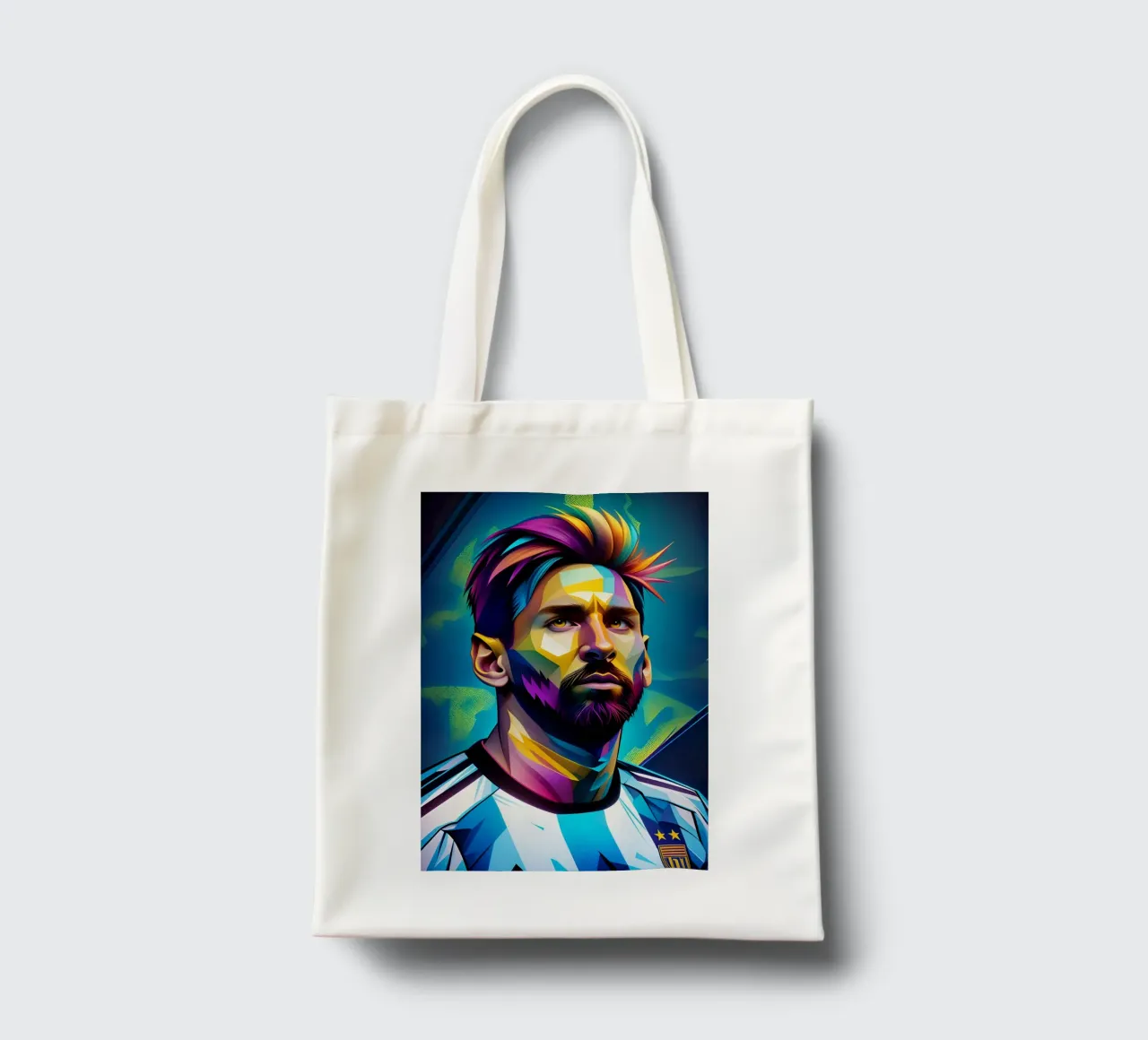 Messi potrait wpap neon borsa in juta da BONANZA