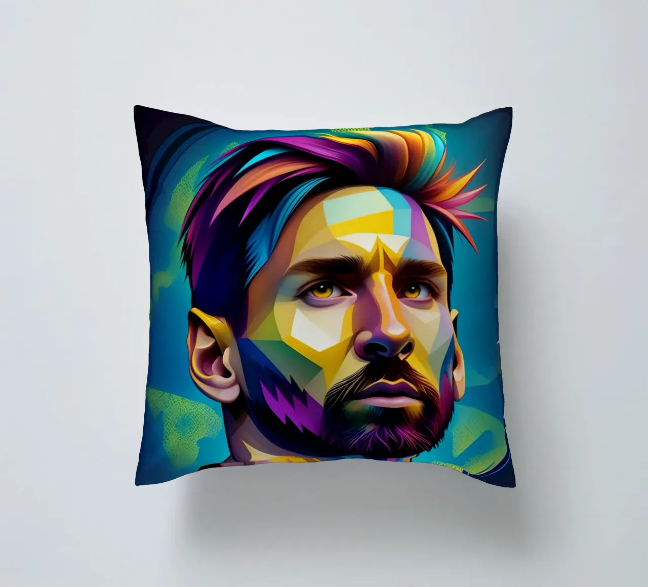 Messi potrait wpap neon cuscino da BONANZA