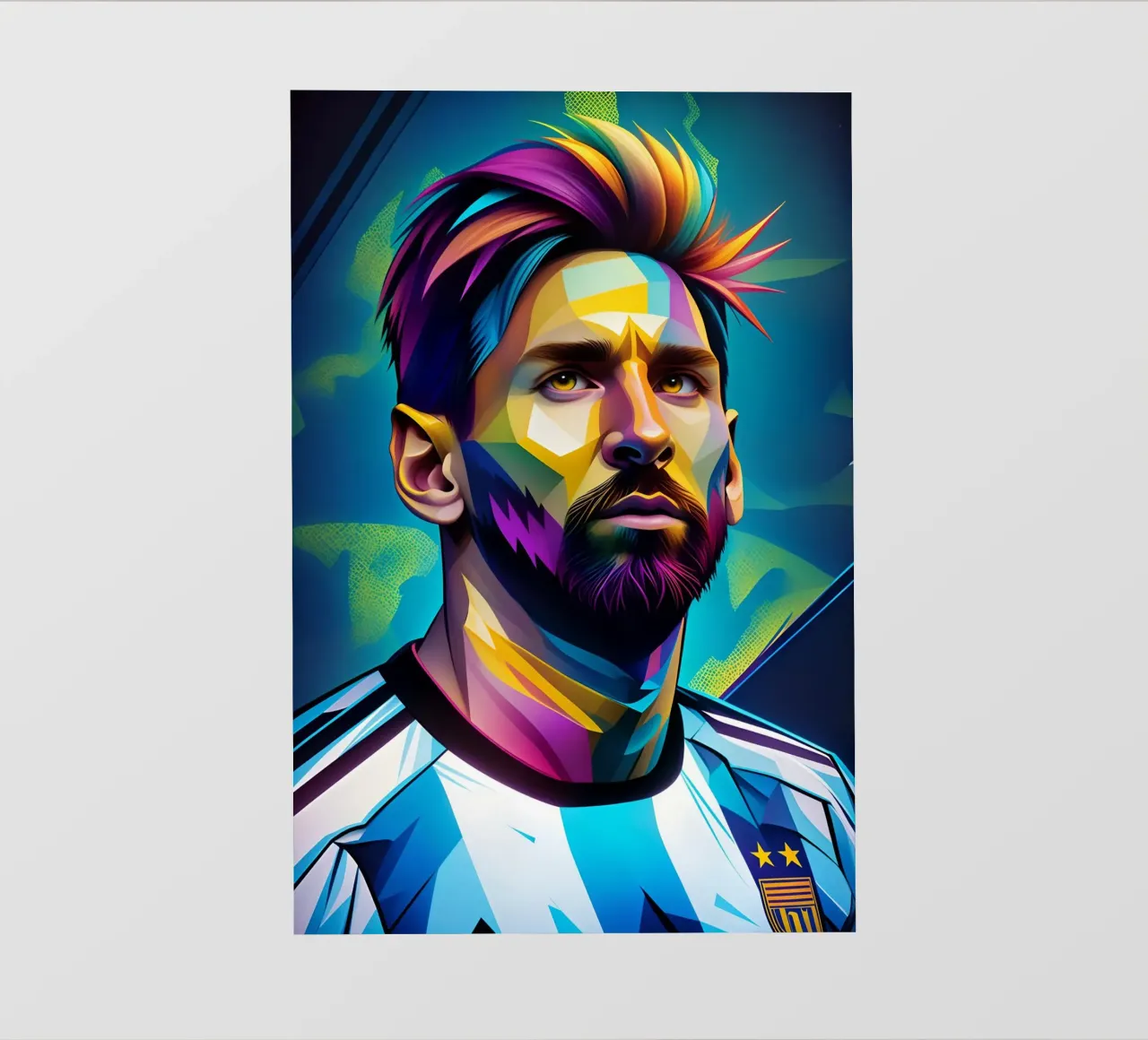 Messi potrait wpap neon pellicola backlit da BONANZA
