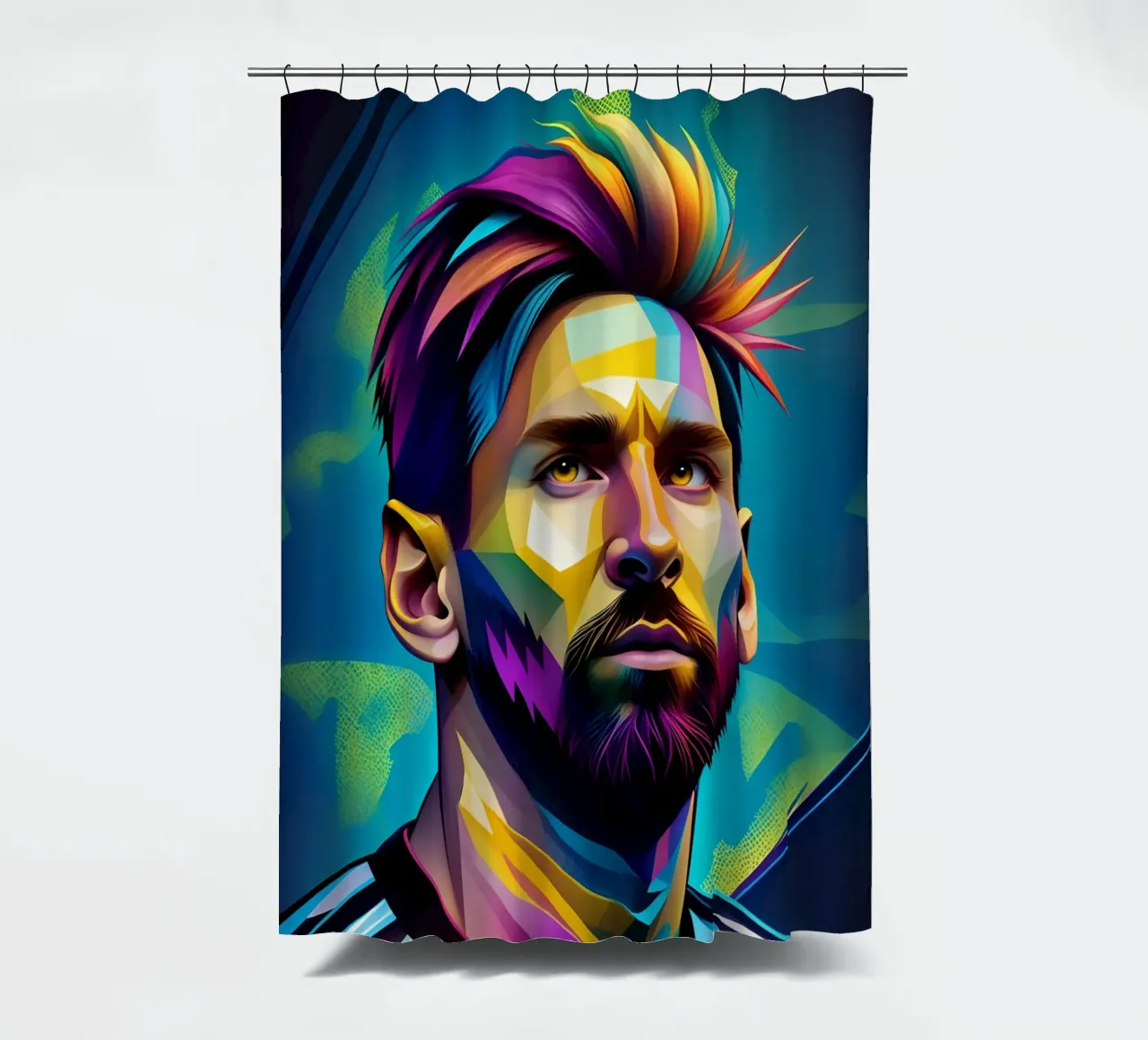 Messi potrait wpap neon tenda da doccia da BONANZA