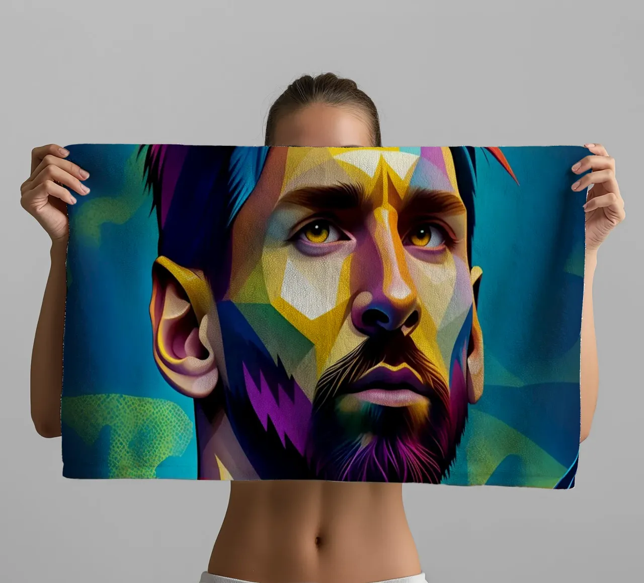 Messi potrait wpap neon asciugamano da bagno da BONANZA