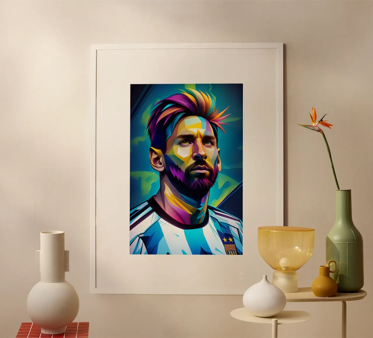 Messi potrait wpap neon carta hahnemühle da BONANZA