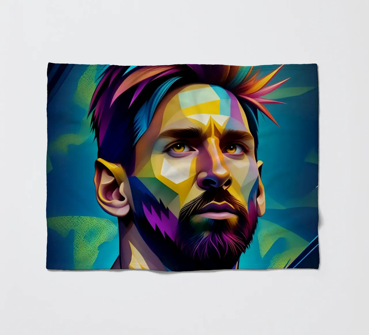Messi potrait wpap neon coperta in pile da BONANZA