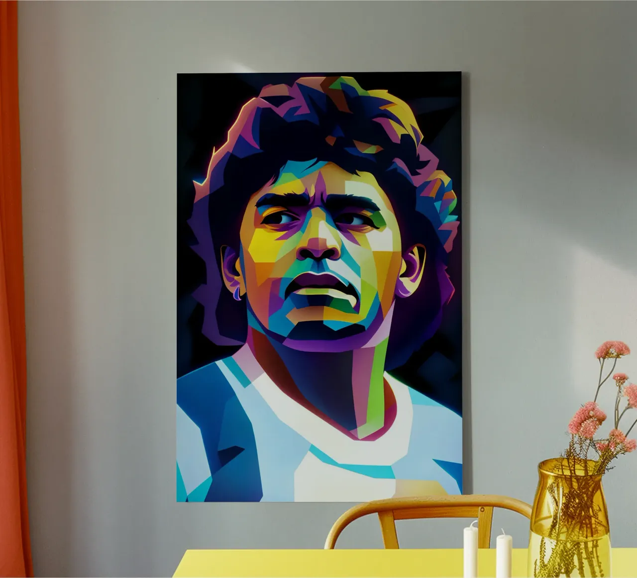 Diego Maradona wpap neon canvas by BONANZA
