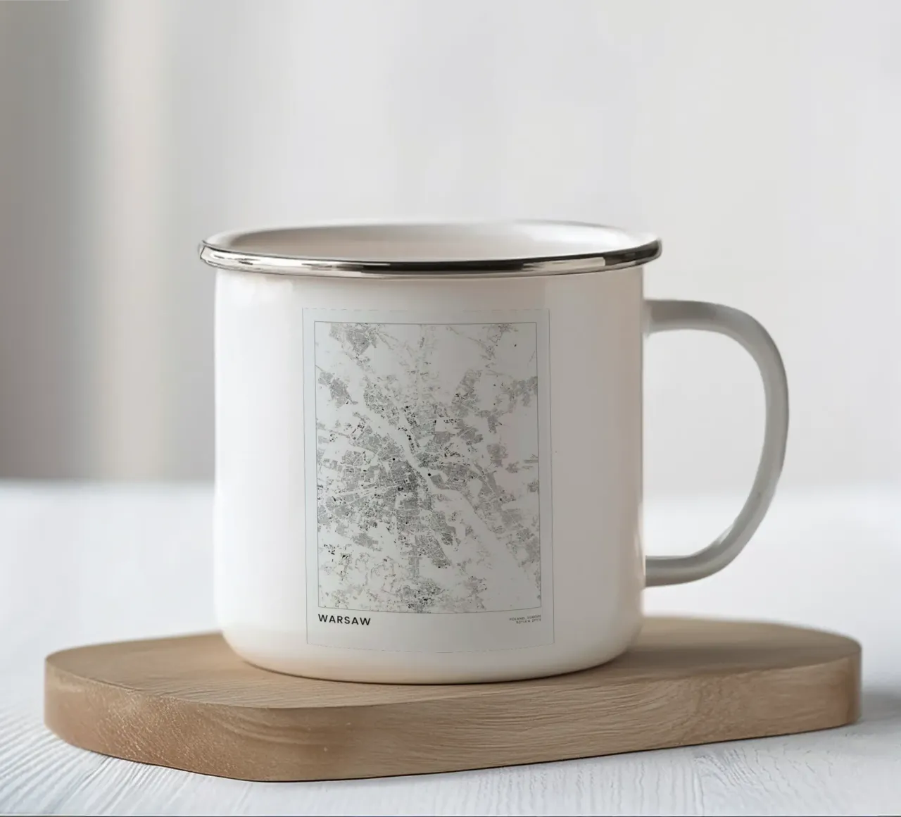 Warsaw tazza in smalto da The Cartography Collection