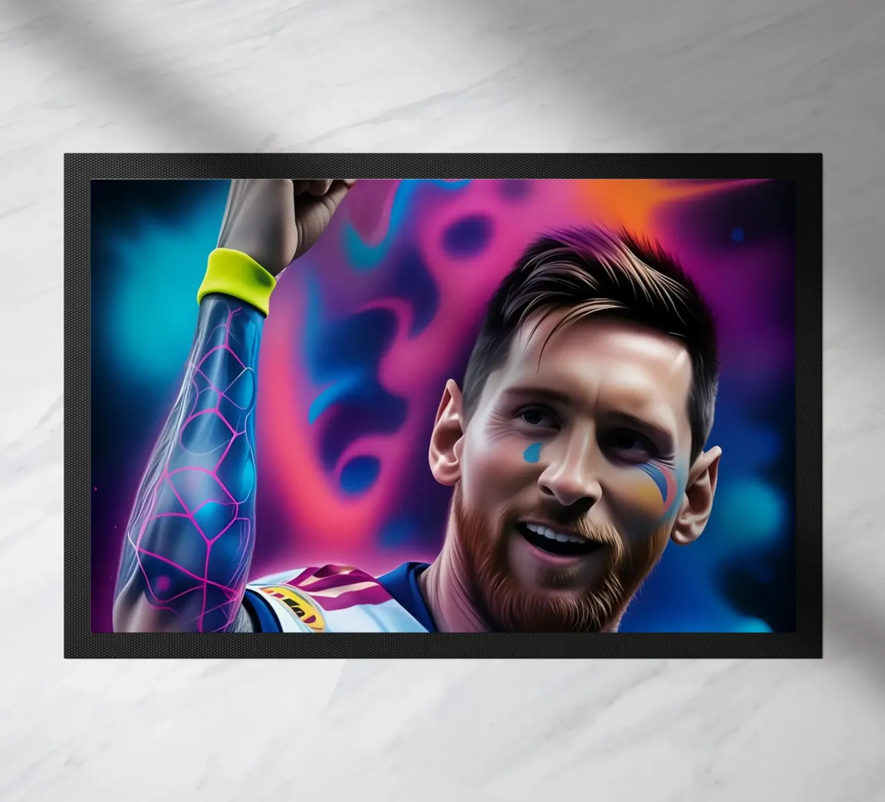 Messi potrait colorful neon zerbino da BONANZA