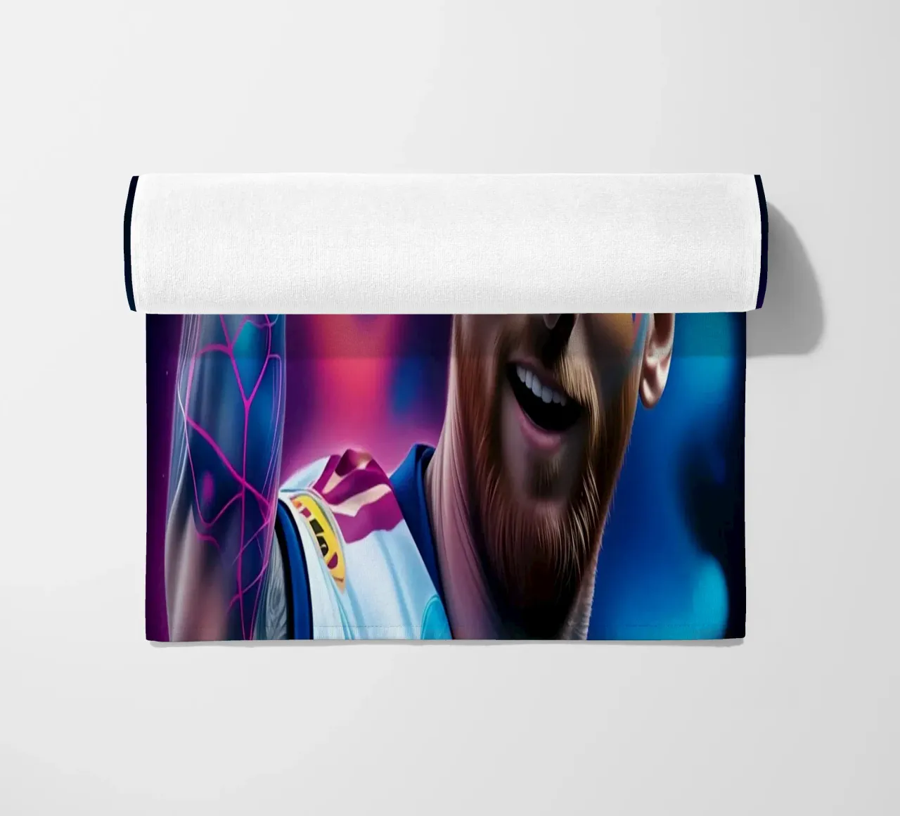 Messi potrait colorful neon telo mare da BONANZA