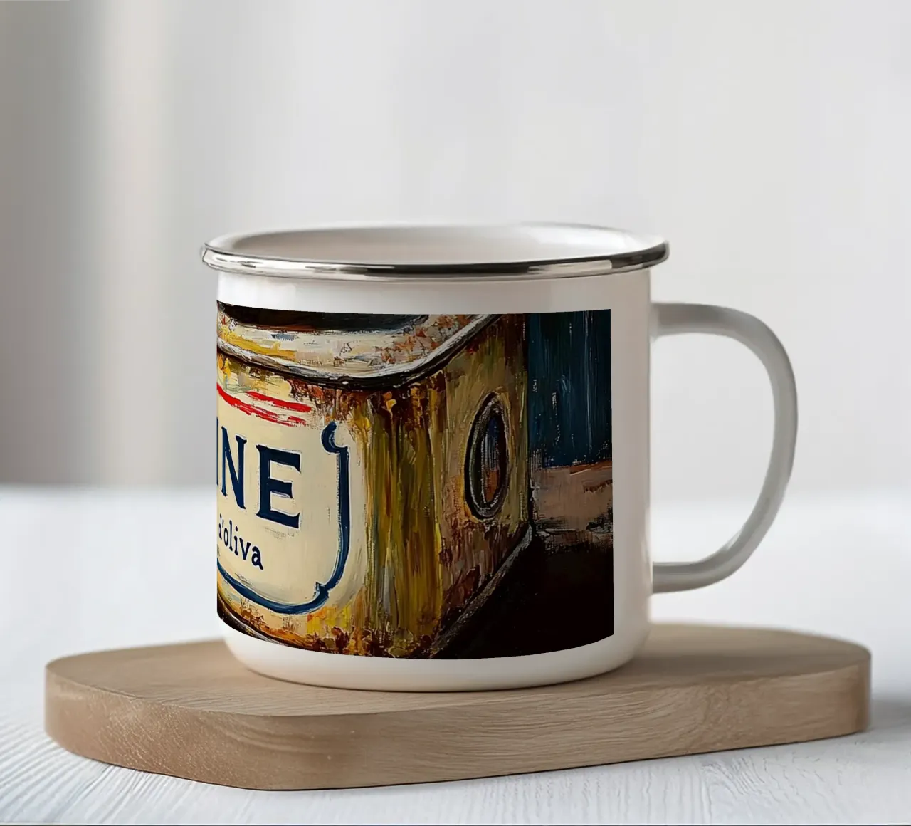 Nostalgia in lamiera tazza in smalto da M-Ulrich-Digital Art