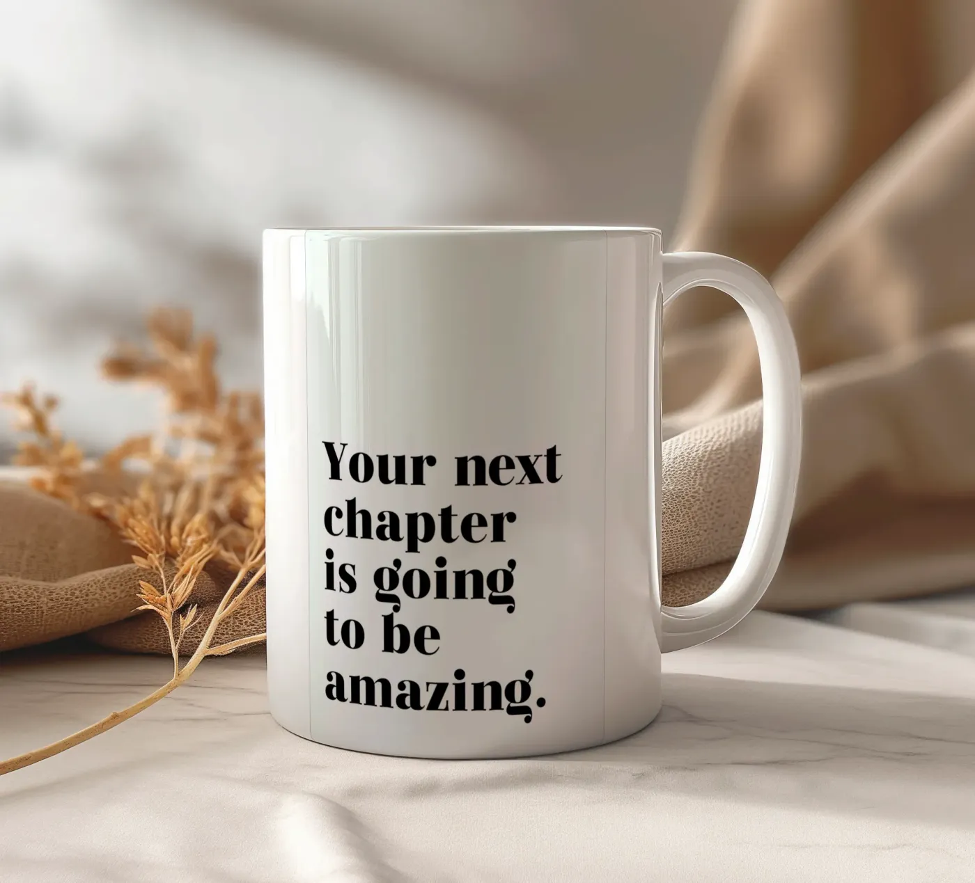 Next Chapter ceramic mug by typed