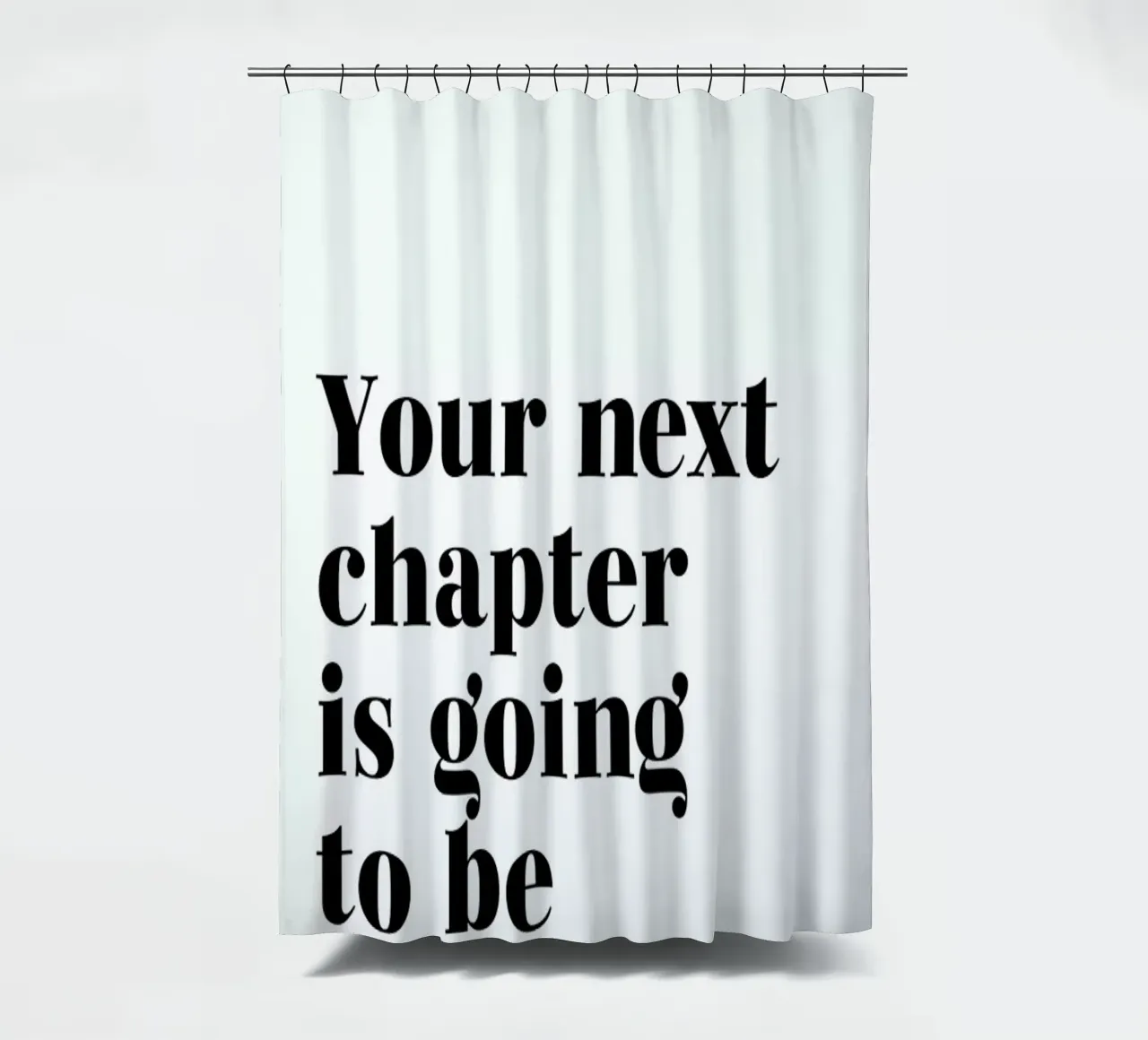 Next Chapter cortina de baño de typed
