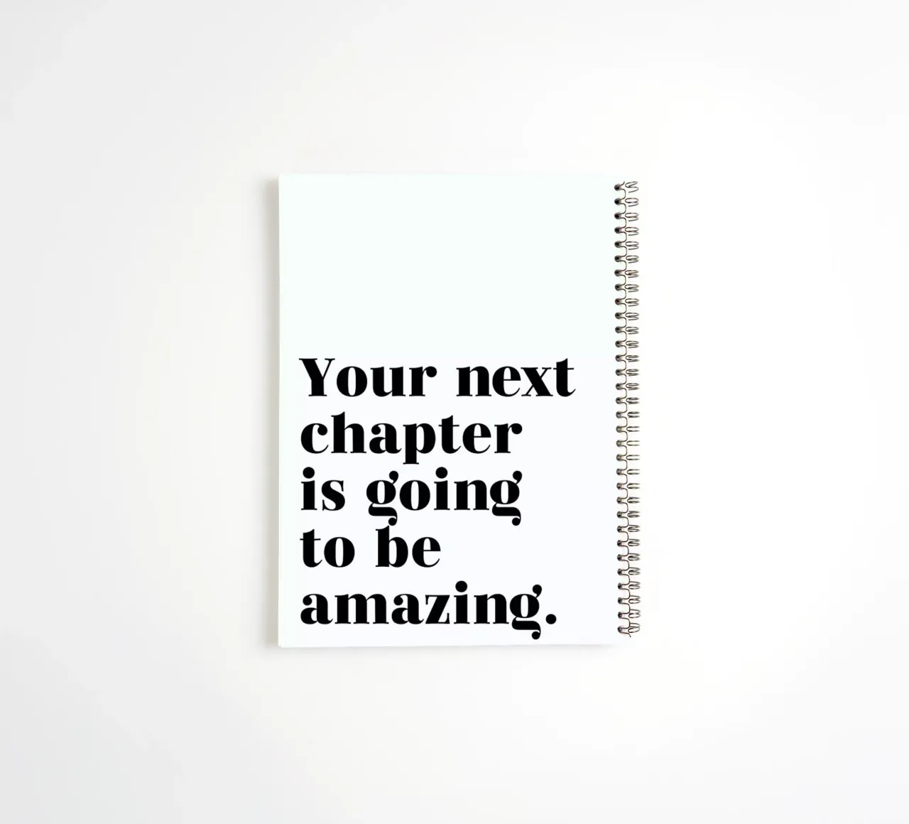 Next Chapter spiral notebook by typed