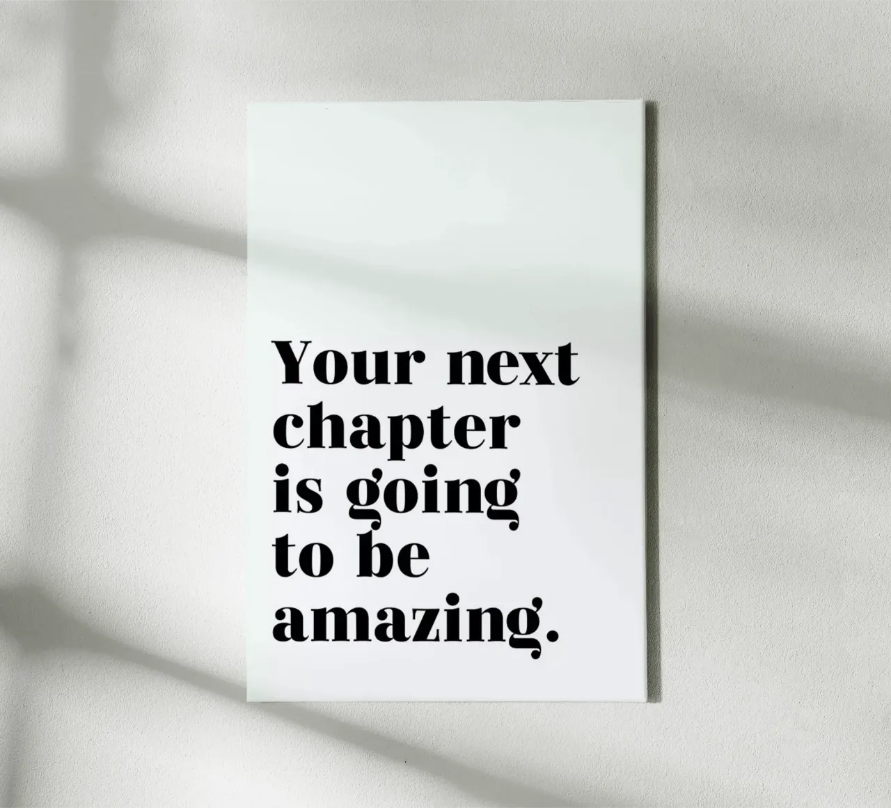 Next Chapter canvas van typed