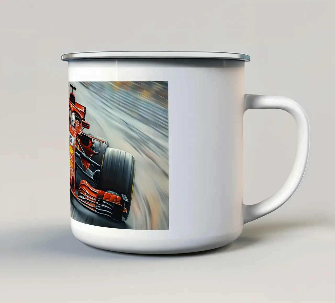 Dynamik eines Champions Emaille Tasse von M-Ulrich-Digital Art