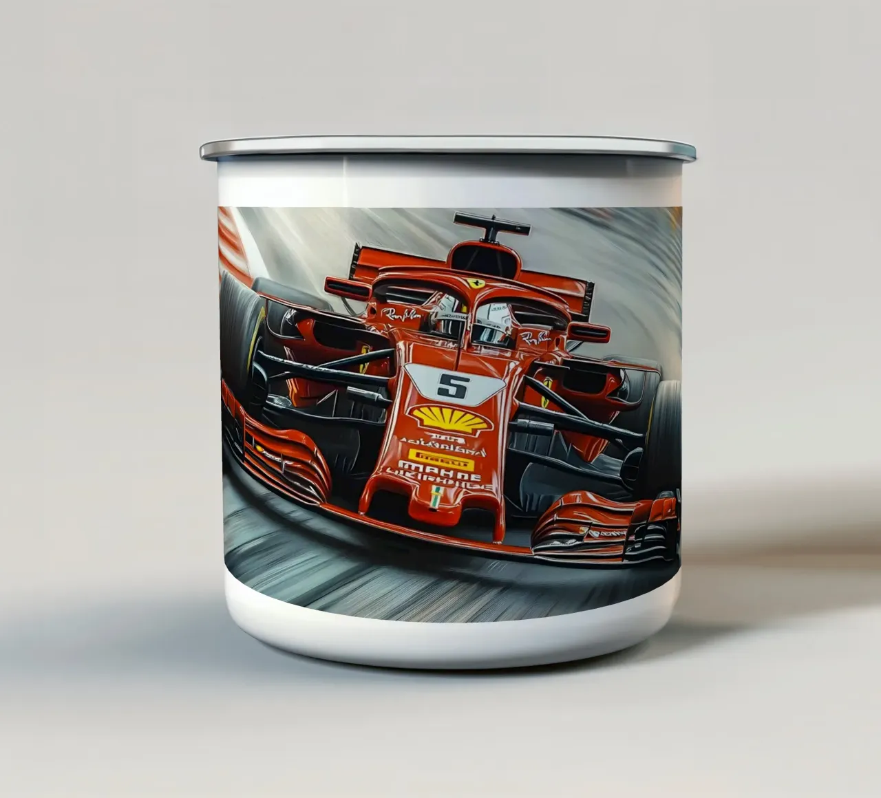 Dynamik eines Champions Emaille Tasse von M-Ulrich-Digital Art