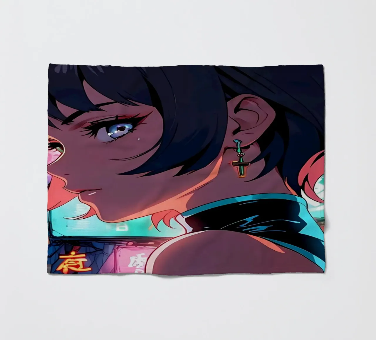 Cyberpunk Donna Neon coperta in pile da LM2KONE