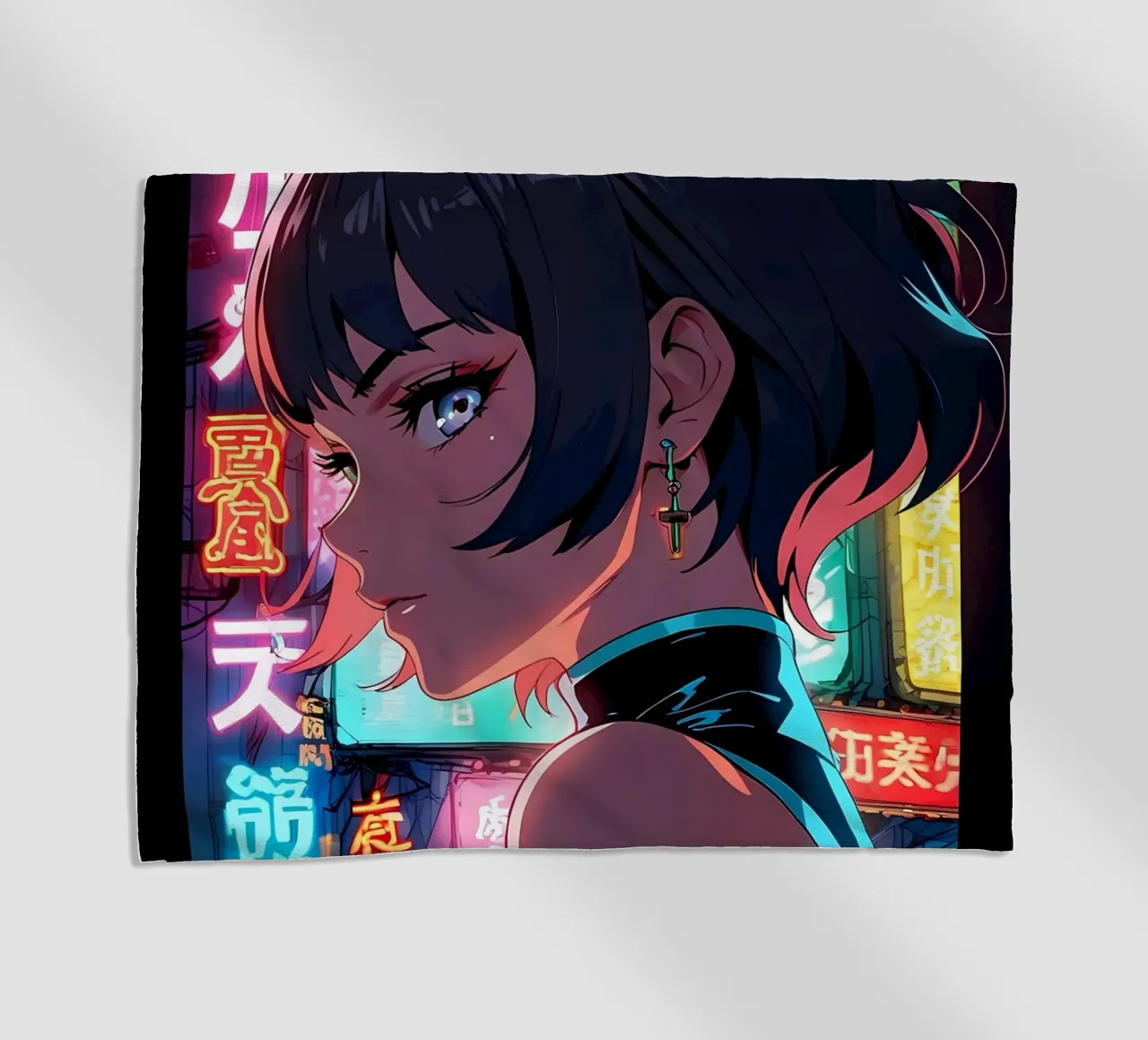 Cyberpunk Donna Neon telo mare da LM2KONE