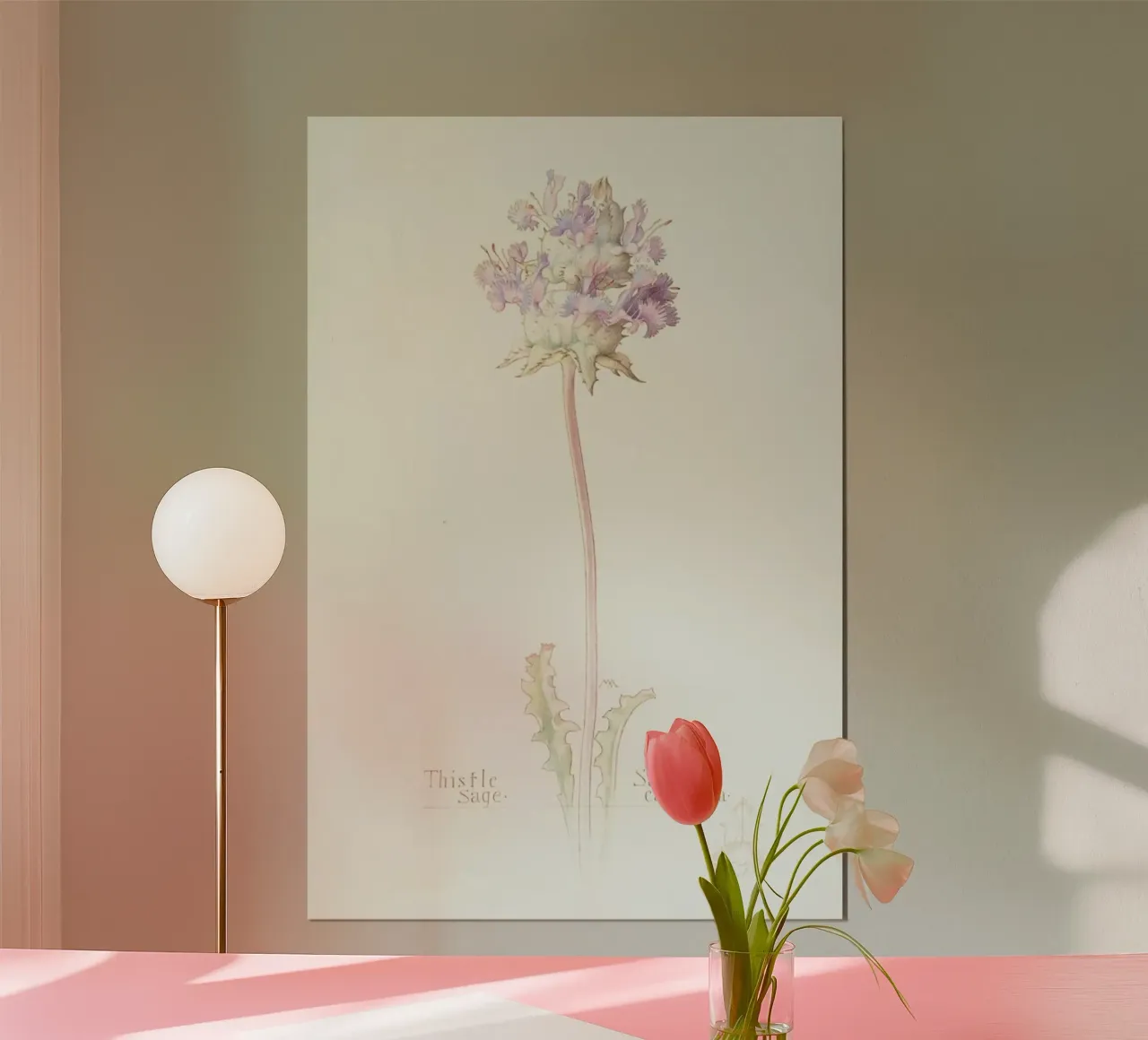 Thistle Sage Salvia Carduacea, 1909 - Margaret Neilson Armstrong poster con telaio in legno da Artokoloro Quint Lox Ltd