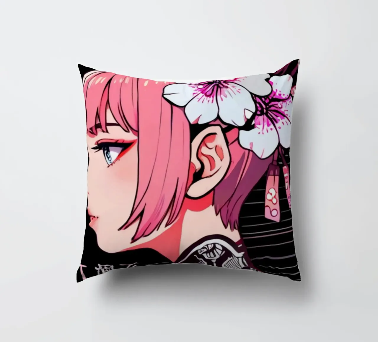 Ragazza con fiori di ciliegio cuscino da LM2KONE