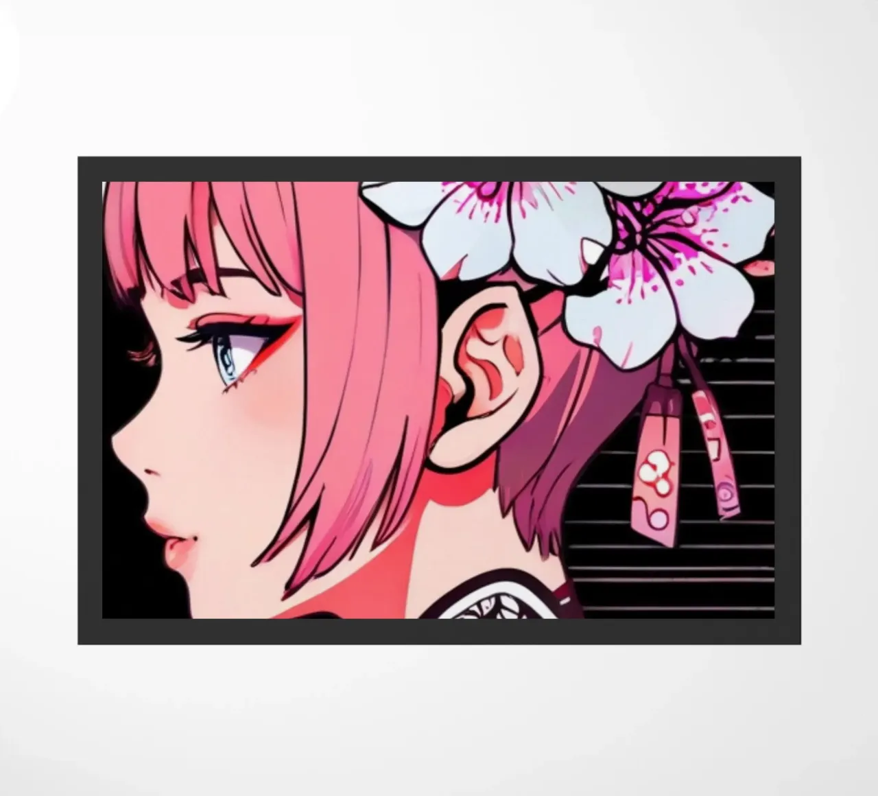 Ragazza con fiori di ciliegio zerbino da LM2KONE