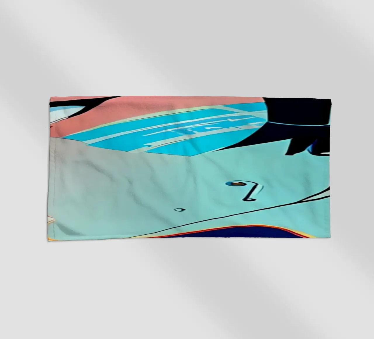 Neon cyberpunk kanji beach towel by LM2KONE