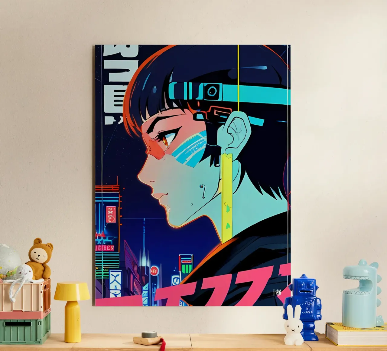Neon Cyberpunk kanji Alu-Dibond von LM2KONE