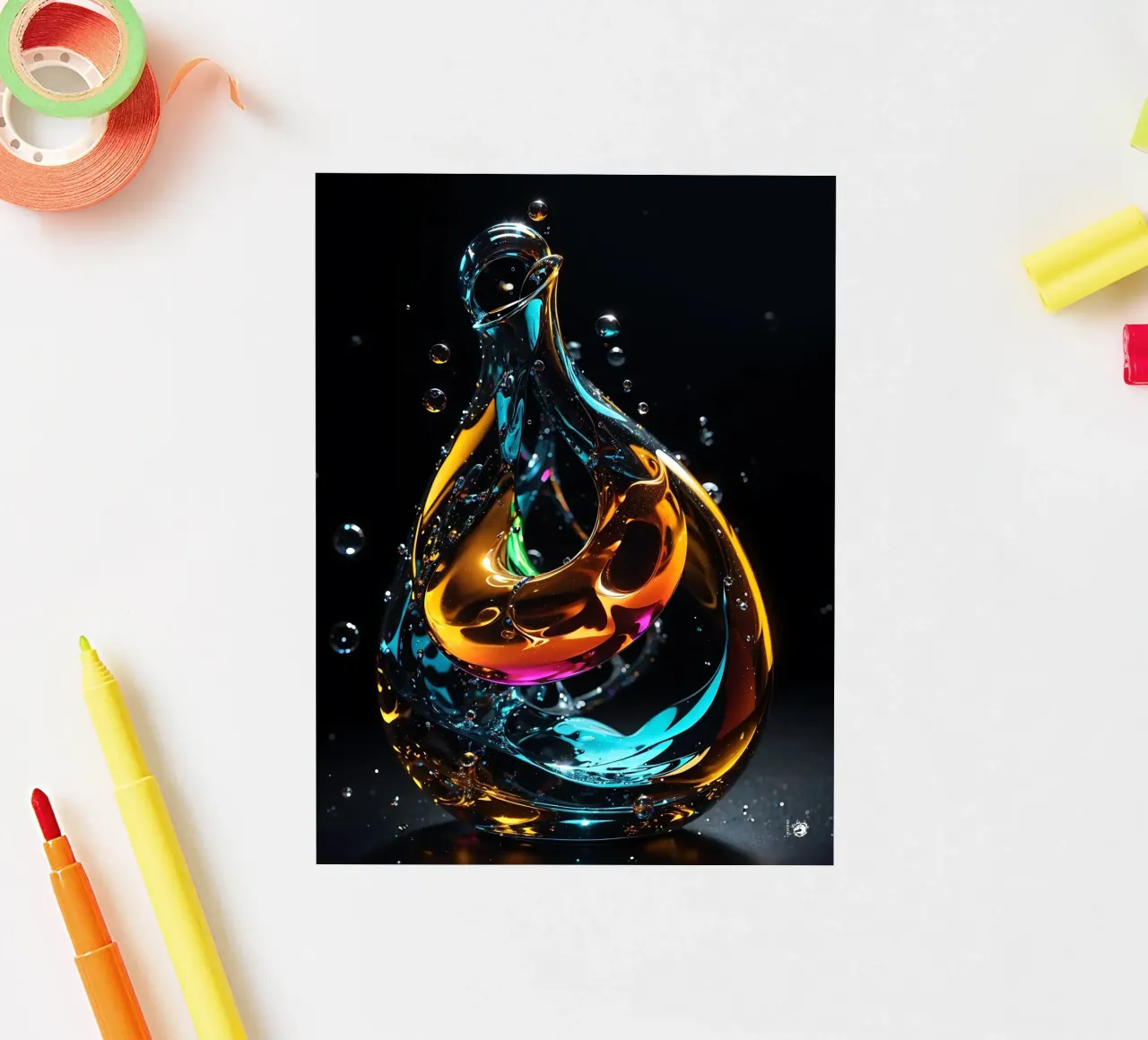 Abstract beeldhouwwerk sticker van LM2KONE