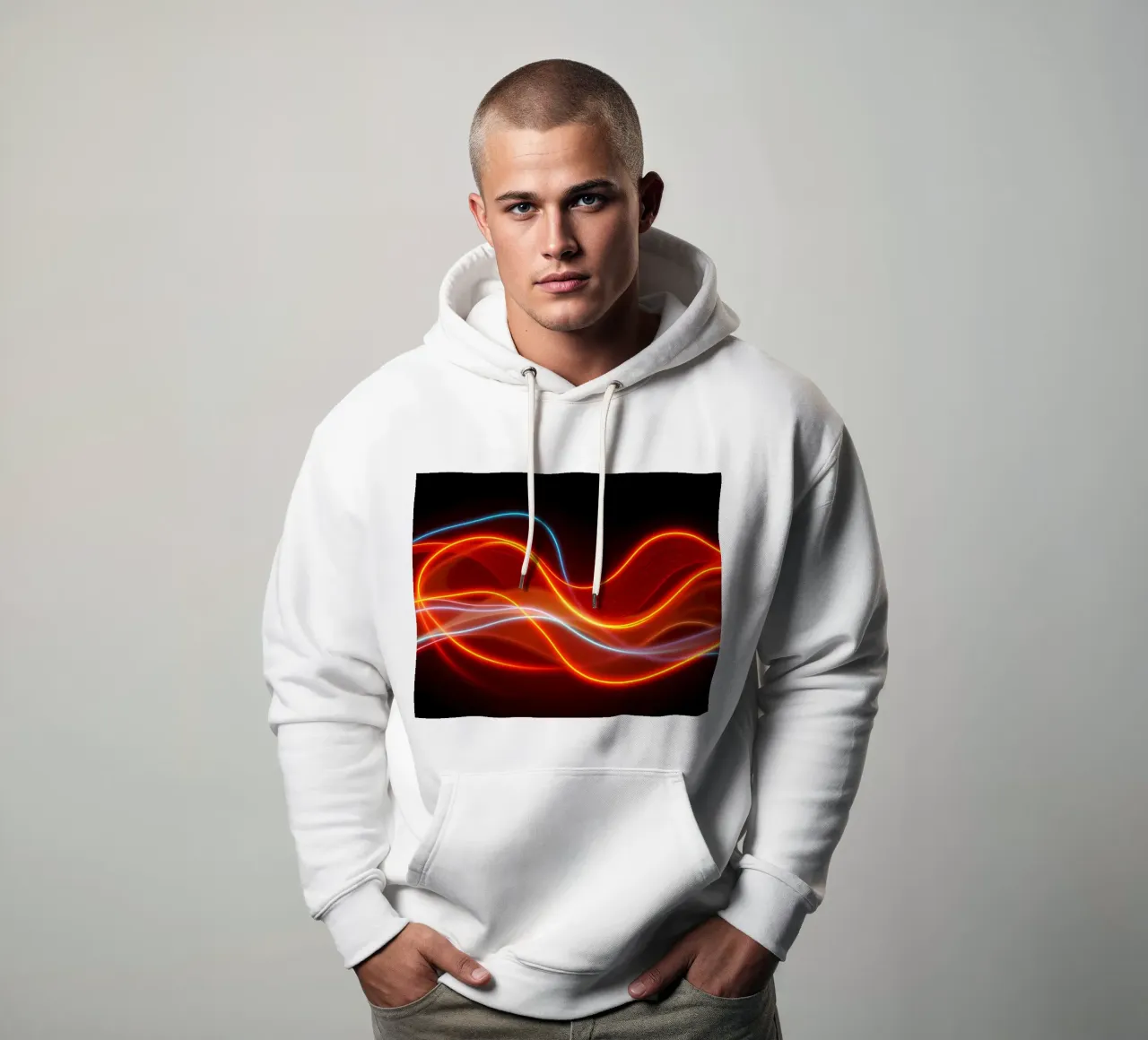 de l'arrière-plan avec des motifs lumineux fluides créant une sweat à capuche de DesignDoodle