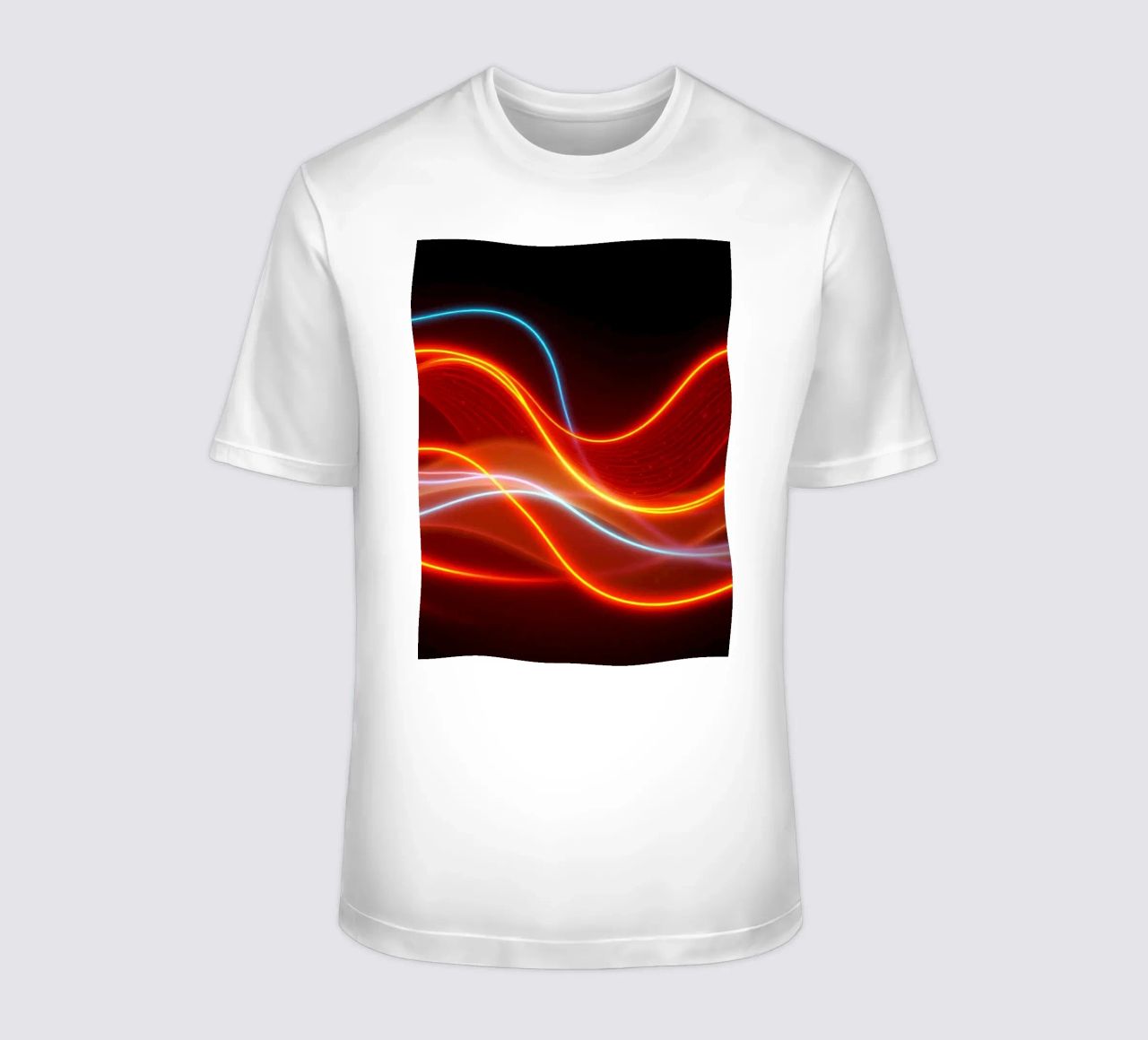 background with flowing light patterns creating a dynamic t-shirt by DesignDoodle