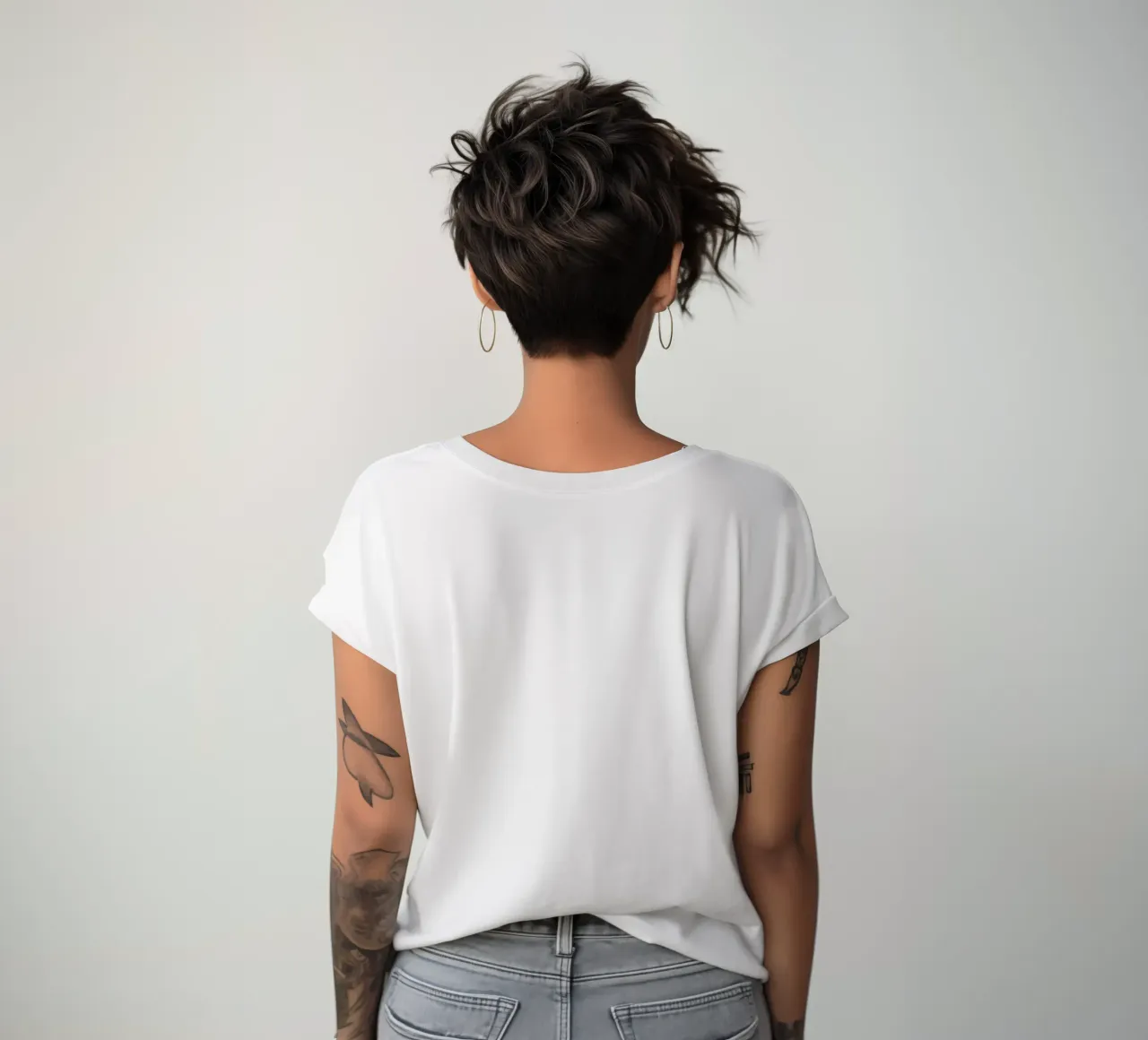 Hintergrund mit fließenden Lichtmustern, die eine dynamische Frauen T-Shirt von DesignDoodle
