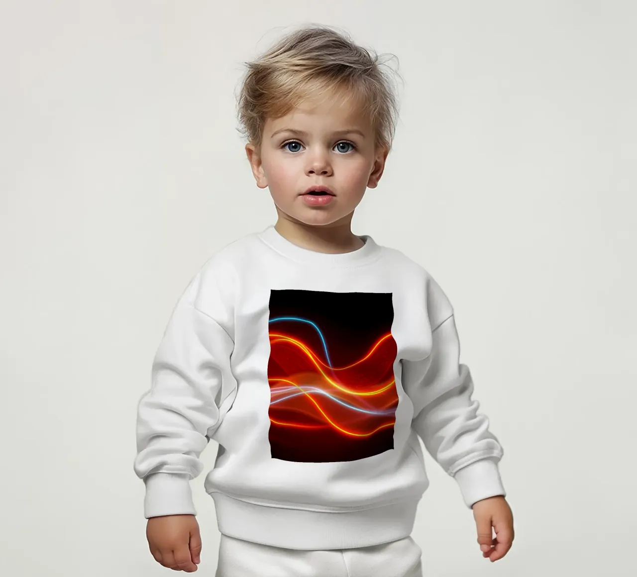 sfondo con modelli di luce fluidi che creano un'atmosfera dinamica. felpa neonato da DesignDoodle