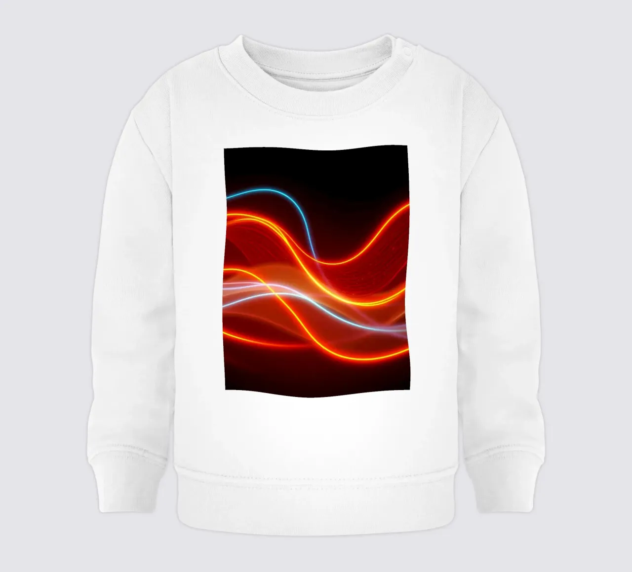 background with flowing light patterns creating a dynamic baby sweatshirt by DesignDoodle