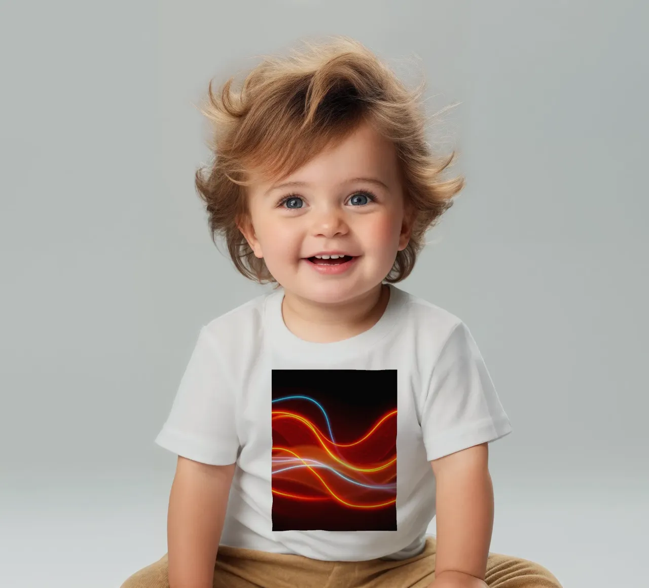 Hintergrund mit fließenden Lichtmustern, die eine dynamische Baby T-Shirt von DesignDoodle